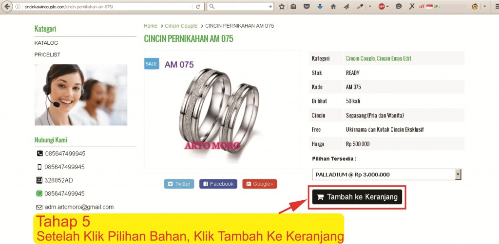 cara order cincin kawin 5
