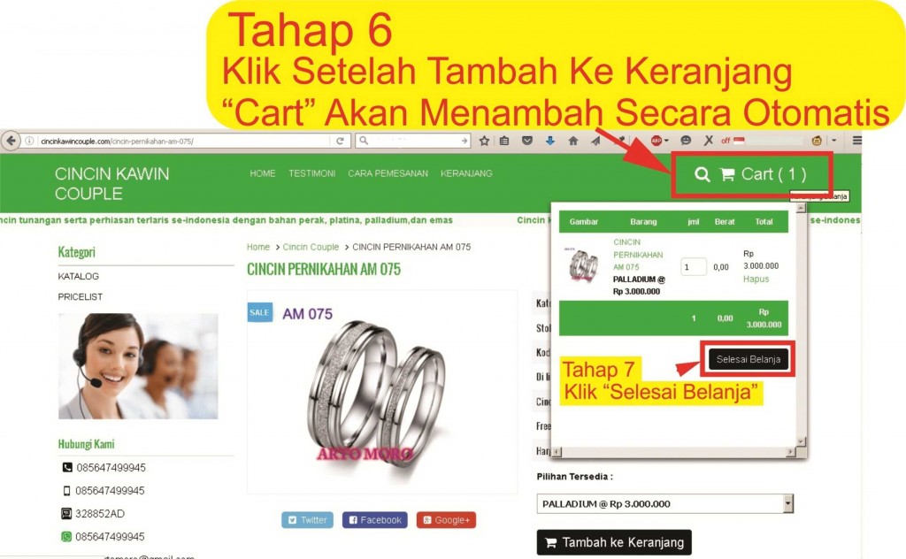 cara order cincin kawin 6